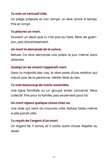 Le dictionnaire biblique des rêves · page du livre