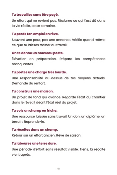Le dictionnaire biblique des rêves · page du livre