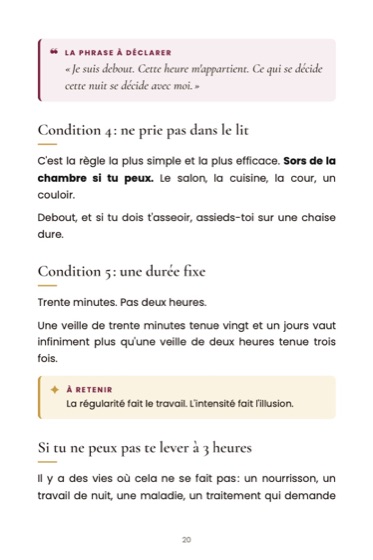 La puissance des prières de 3 h du matin · page du livre